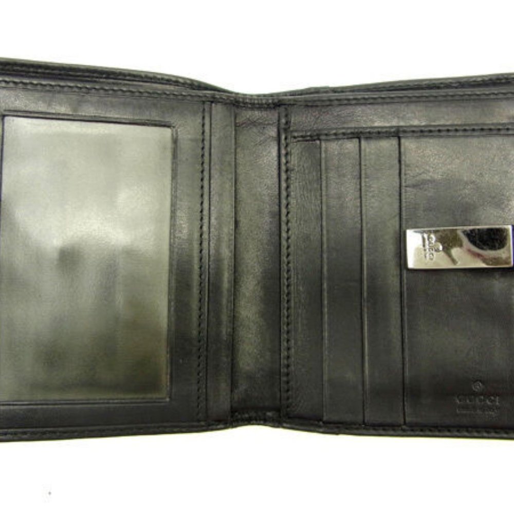 AUTH Gucci Wallet Purse Folding wallet Black Woman - Picture 3 of 6
